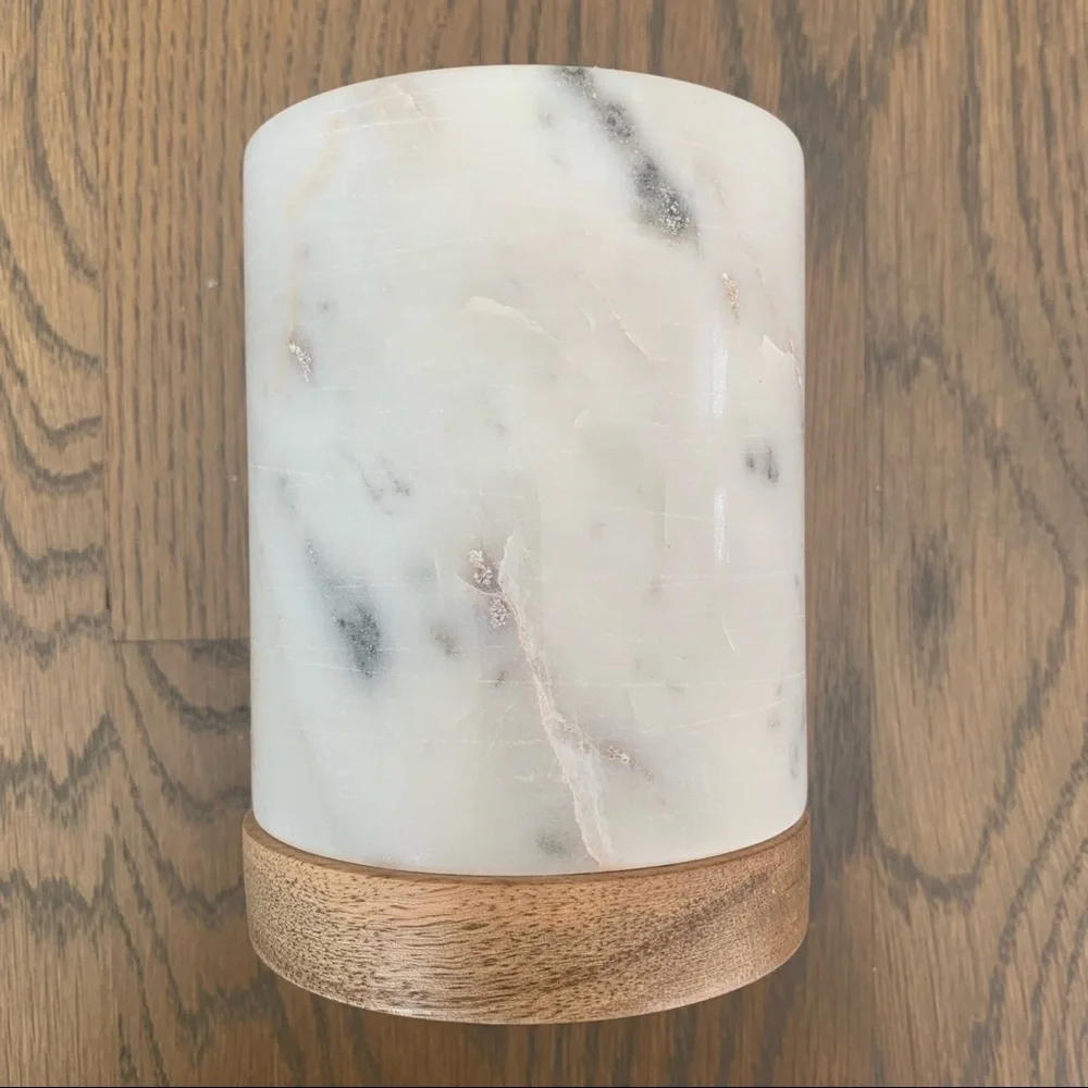 Target Threshold Carrara Marble and Mango Wood Candle Holder
